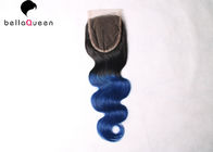 중국 2 3개의 음색 머리 레이스 마감 사람의 모발 직물 마감 1B/파랑 회사